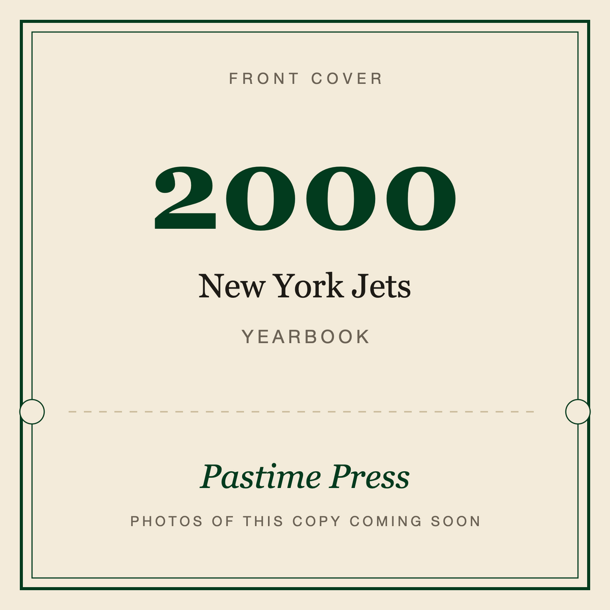 2000 New York Jets Yearbook, front cover