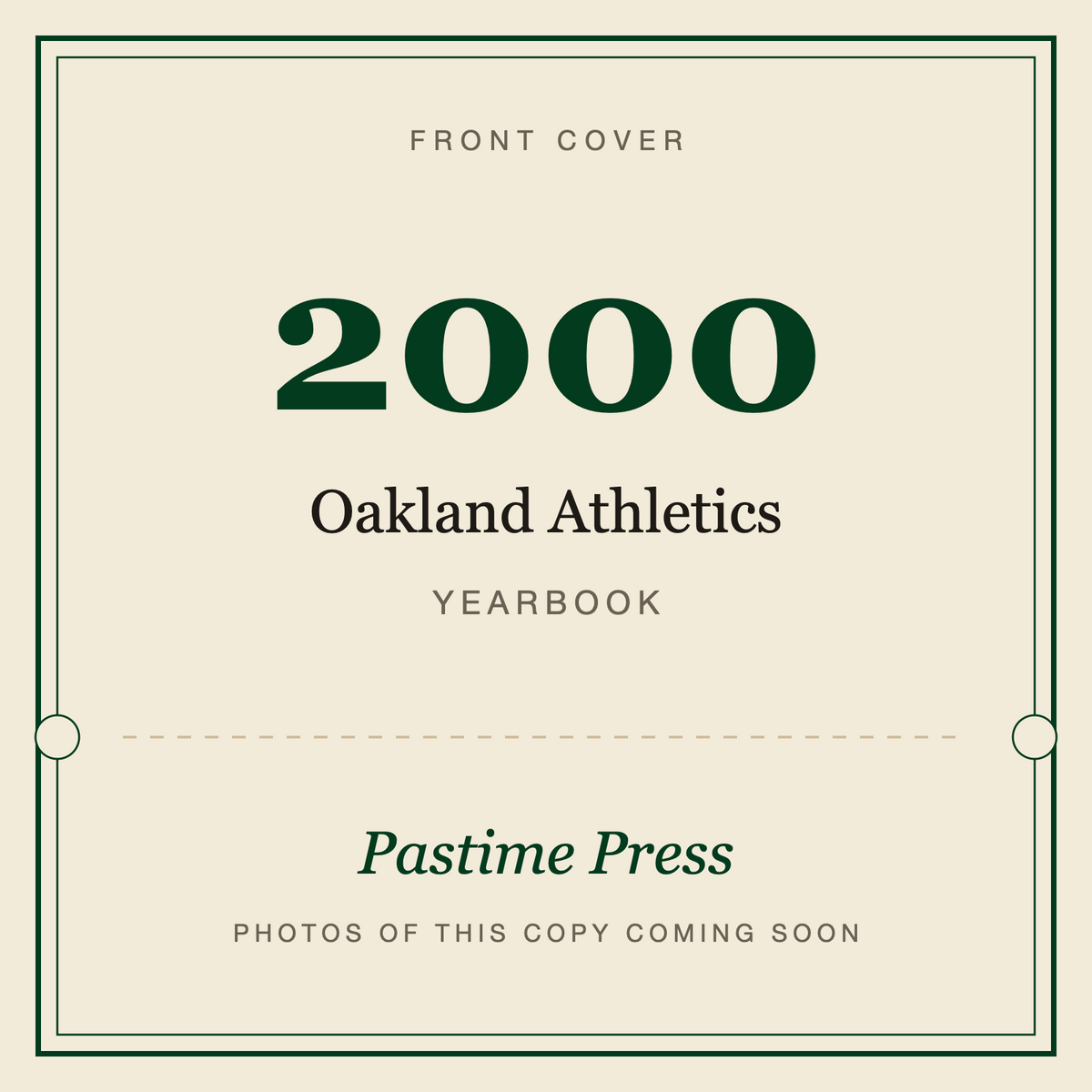 2000 Oakland Athletics Yearbook, front cover