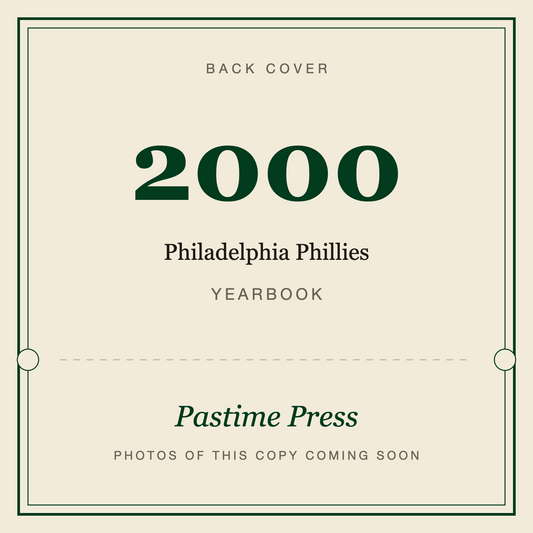 2000 Philadelphia Phillies Yearbook, back cover