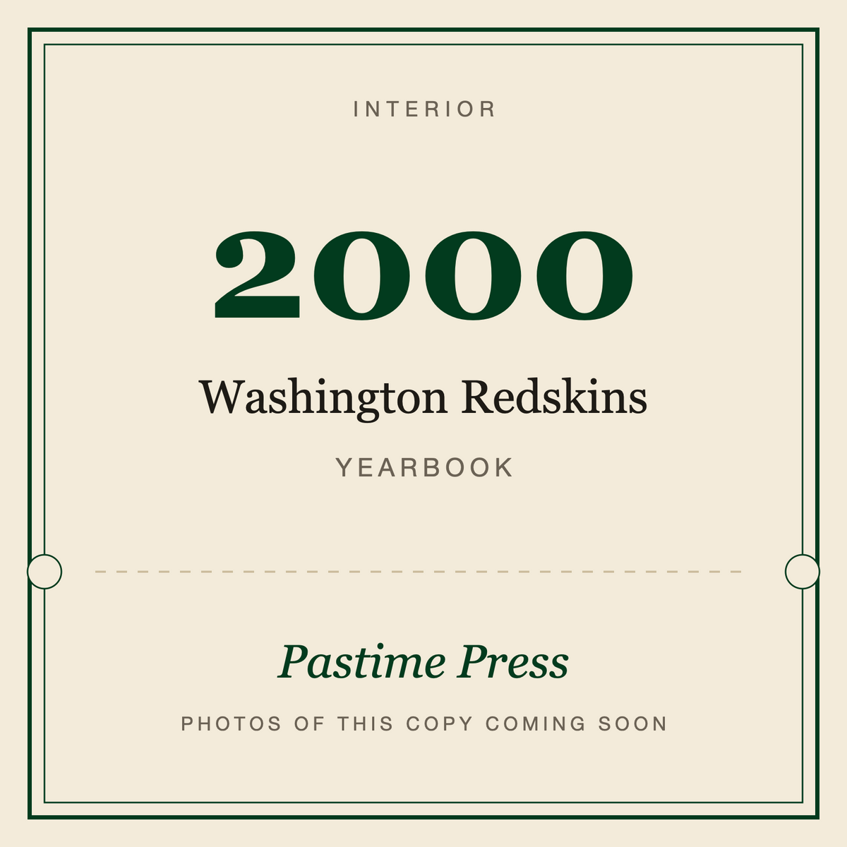 2000 Washington Redskins Yearbook, interior