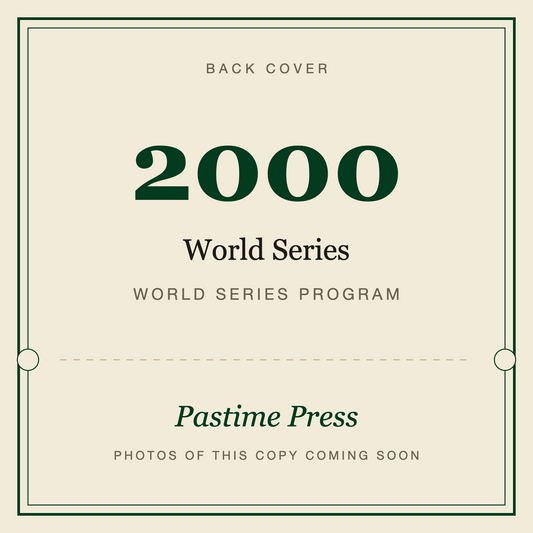2000 World Series Program, back cover