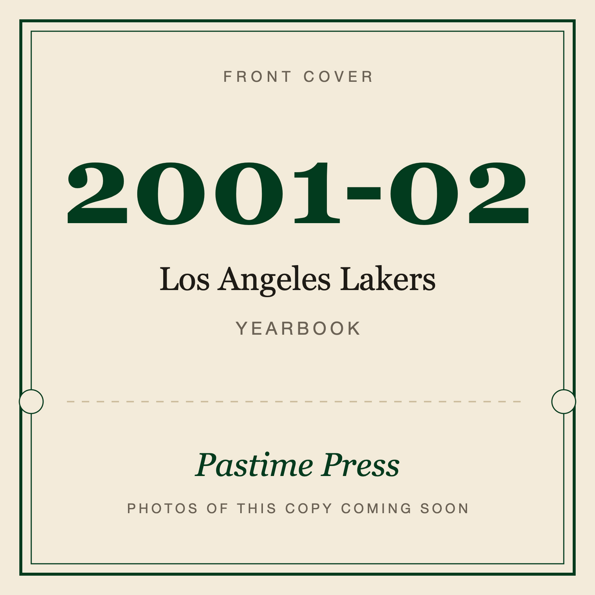 2001-02 Los Angeles Lakers Yearbook, front cover