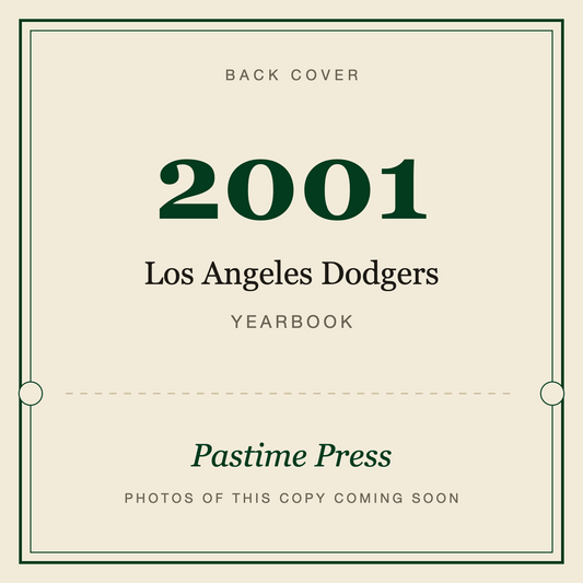 2001 Los Angeles Dodgers Yearbook, back cover