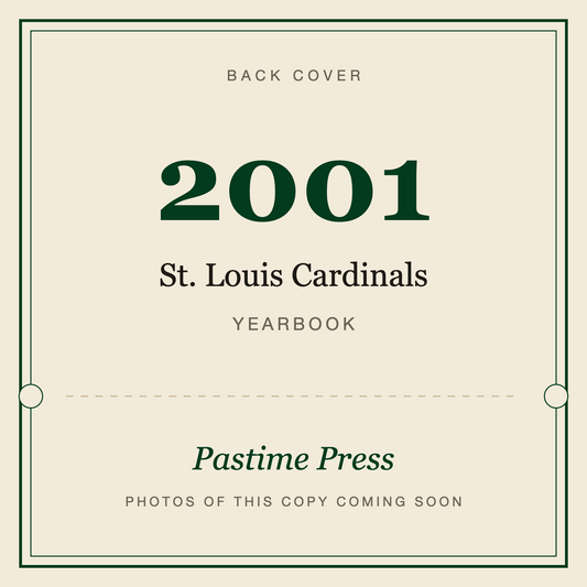 2001 St. Louis Cardinals Yearbook, back cover