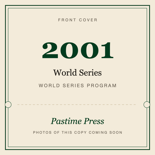 2001 World Series Program, front cover