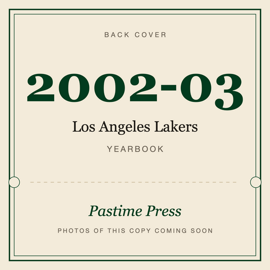 2002-03 Los Angeles Lakers Yearbook, back cover