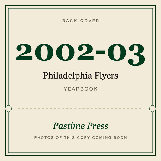 2002-03 Philadelphia Flyers Yearbook, back cover