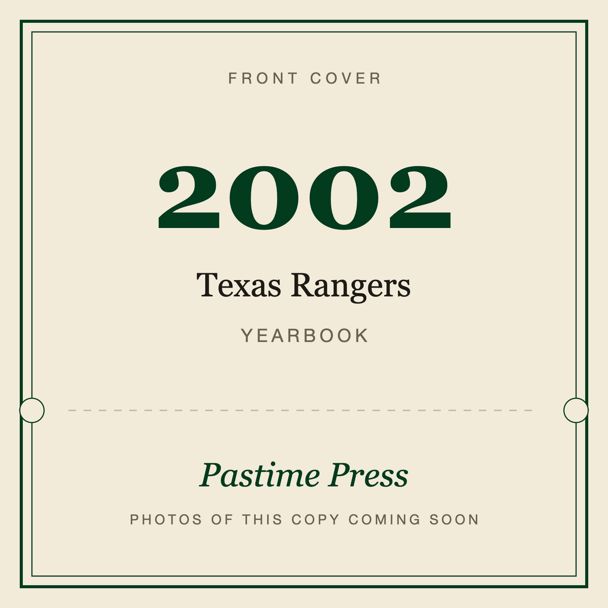 2002 Texas Rangers Yearbook, front cover