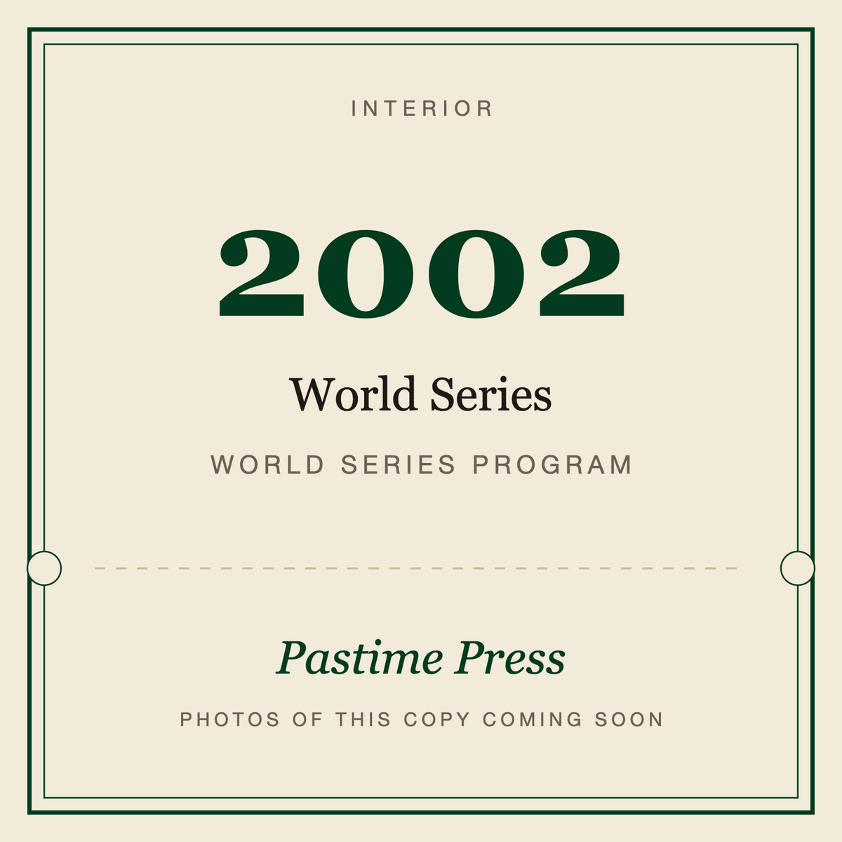 2002 World Series Program, interior
