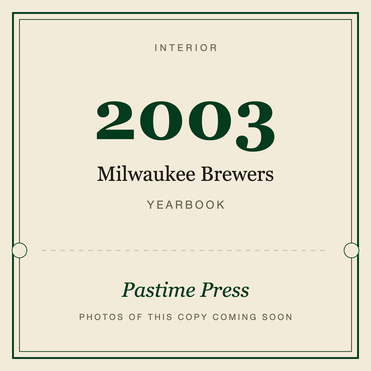 2003 Milwaukee Brewers Yearbook, interior