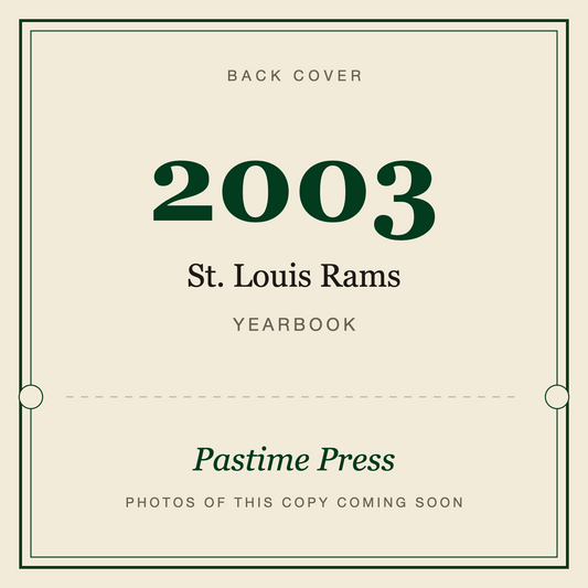 2003 St. Louis Rams Yearbook, back cover