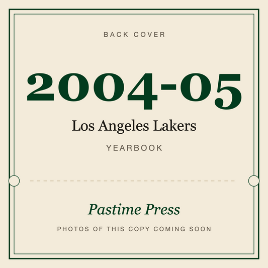 2004-05 Los Angeles Lakers Yearbook, back cover