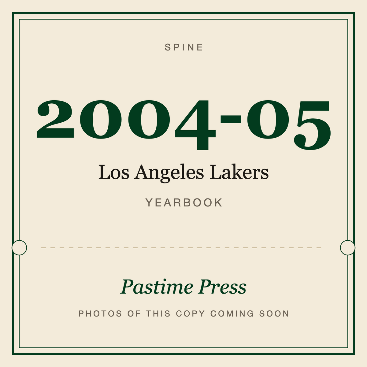 2004-05 Los Angeles Lakers Yearbook, spine