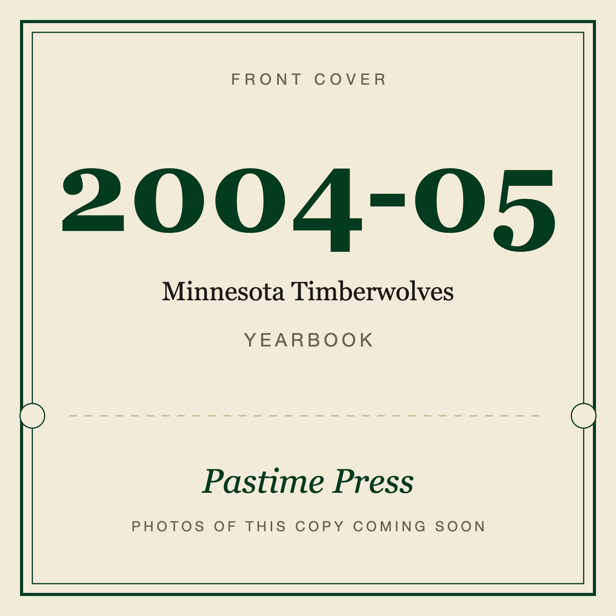 2004-05 Minnesota Timberwolves Yearbook, front cover