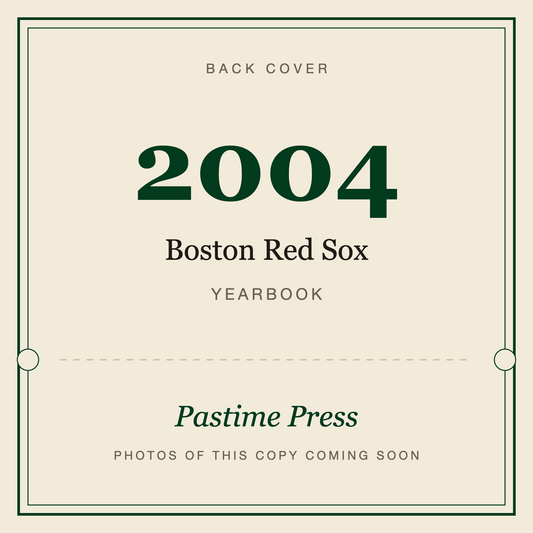 2004 Boston Red Sox Yearbook, back cover