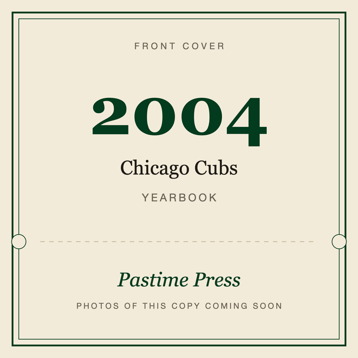 2004 Chicago Cubs Yearbook, front cover