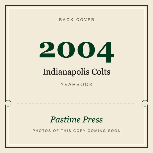 2004 Indianapolis Colts Yearbook, back cover