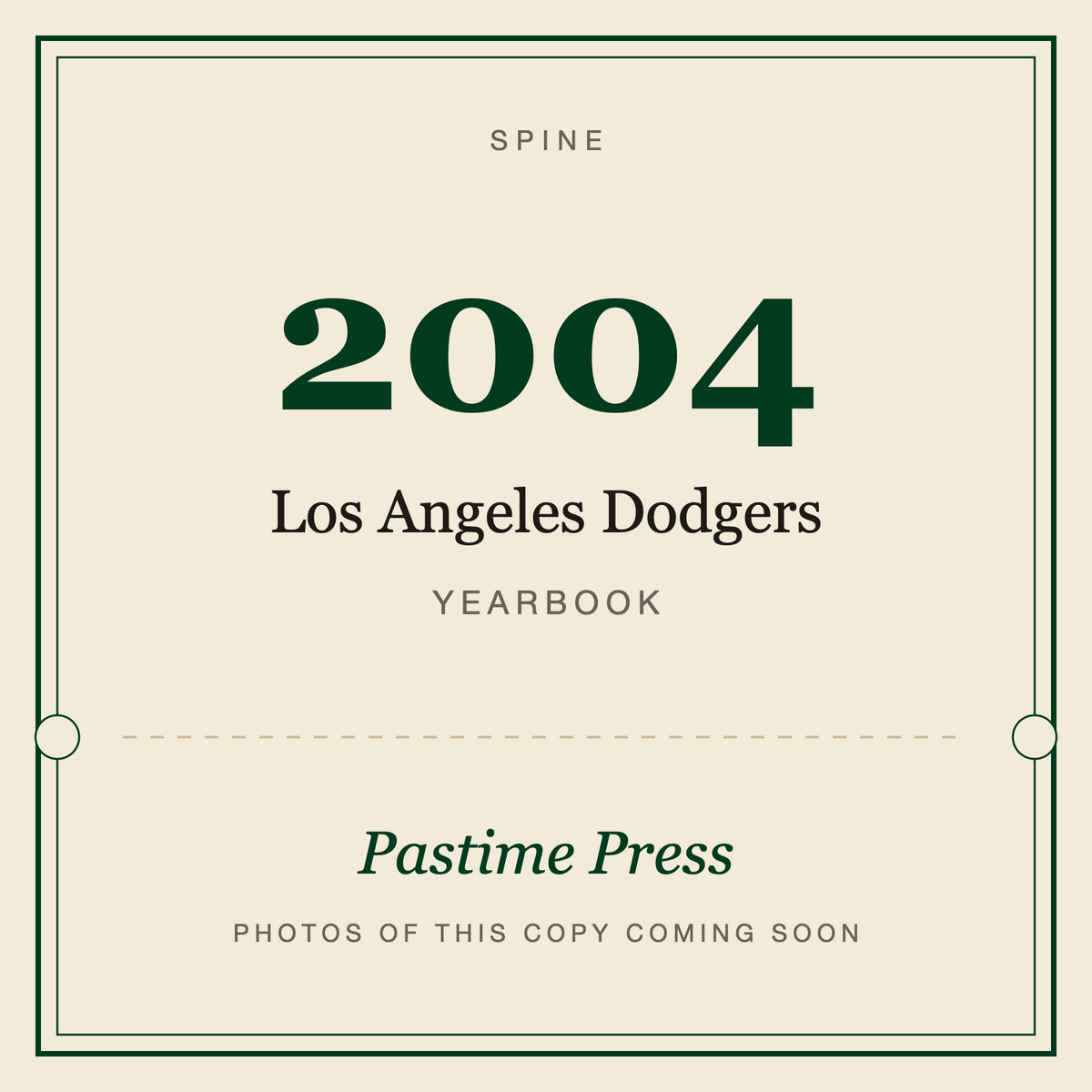 2004 Los Angeles Dodgers Yearbook, spine