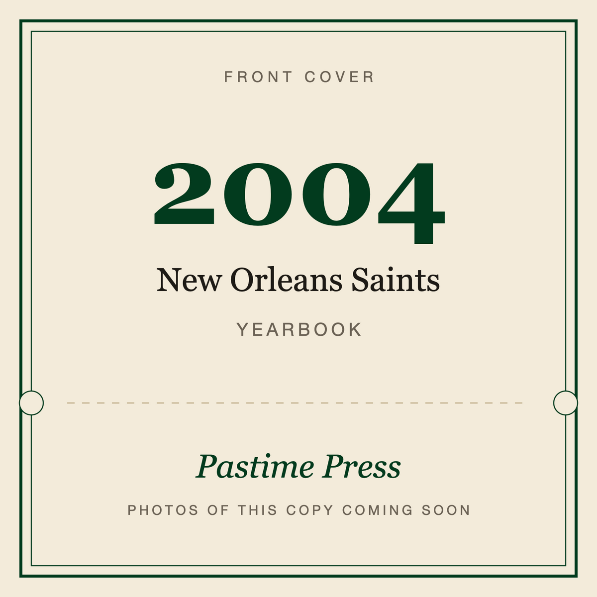 2004 New Orleans Saints Yearbook, front cover