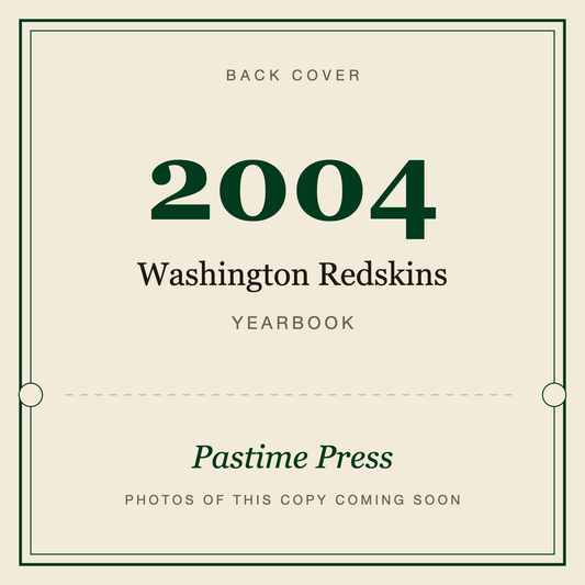 2004 Washington Redskins Yearbook, back cover