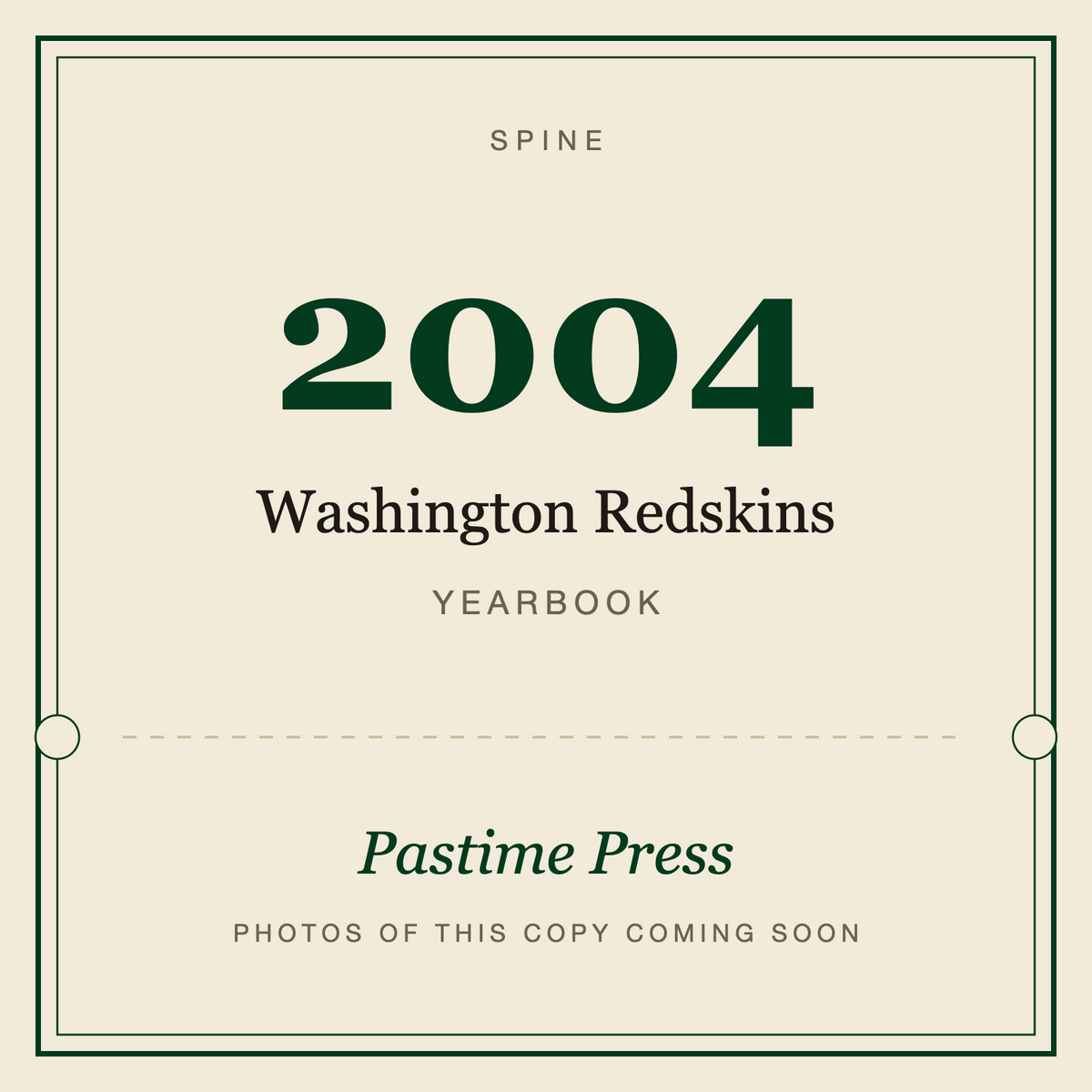 2004 Washington Redskins Yearbook, spine