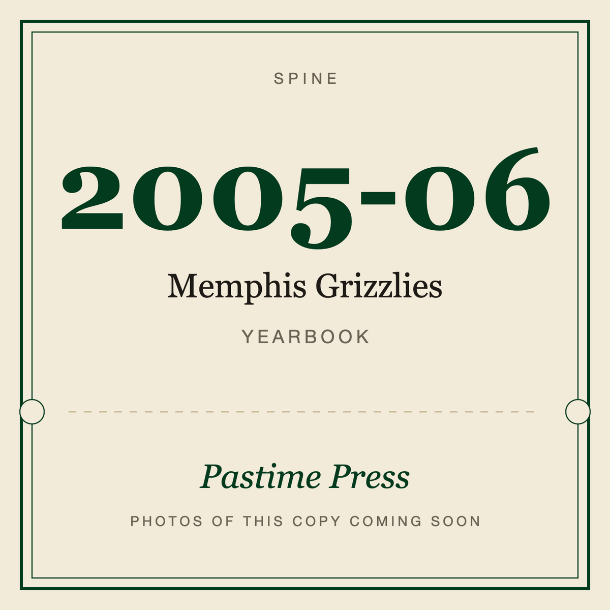 2005-06 Memphis Grizzlies Yearbook, spine