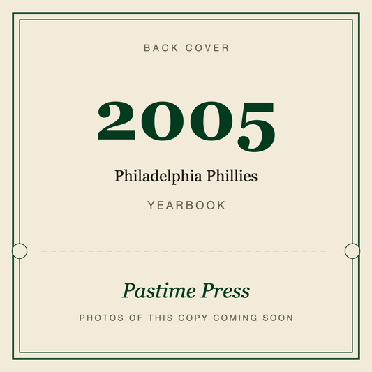 2005 Philadelphia Phillies Yearbook, back cover