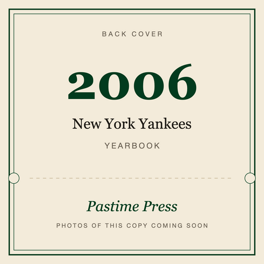 2006 New York Yankees Yearbook, back cover