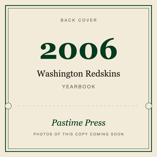 2006 Washington Redskins Yearbook, back cover