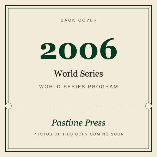 2006 World Series Program, back cover