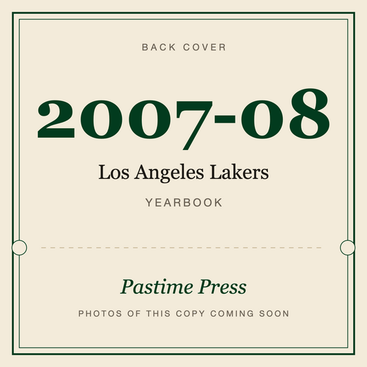 2007-08 Los Angeles Lakers Yearbook, back cover