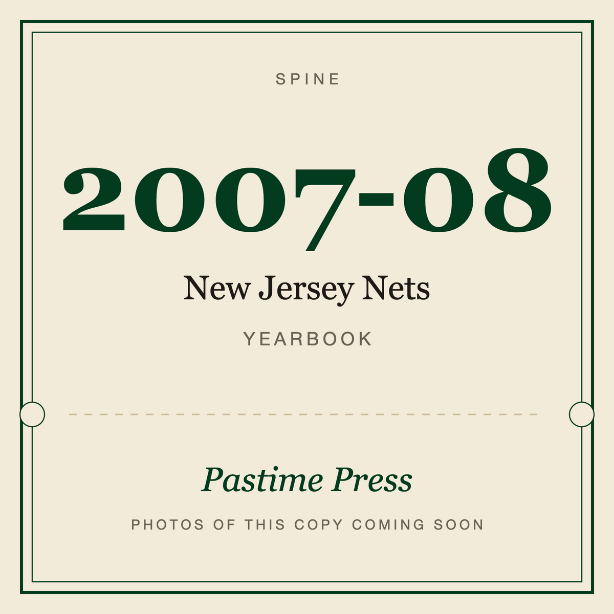 2007-08 New Jersey Nets Yearbook, spine