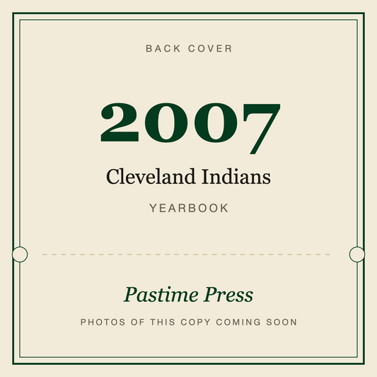 2007 Cleveland Indians Yearbook, back cover