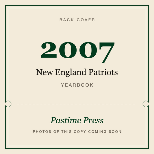 2007 New England Patriots Yearbook, back cover