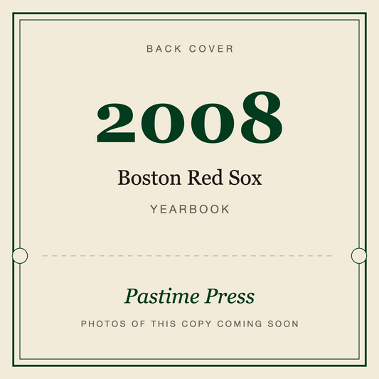 2008 Boston Red Sox Yearbook, back cover
