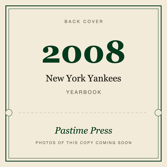 2008 New York Yankees Yearbook, back cover
