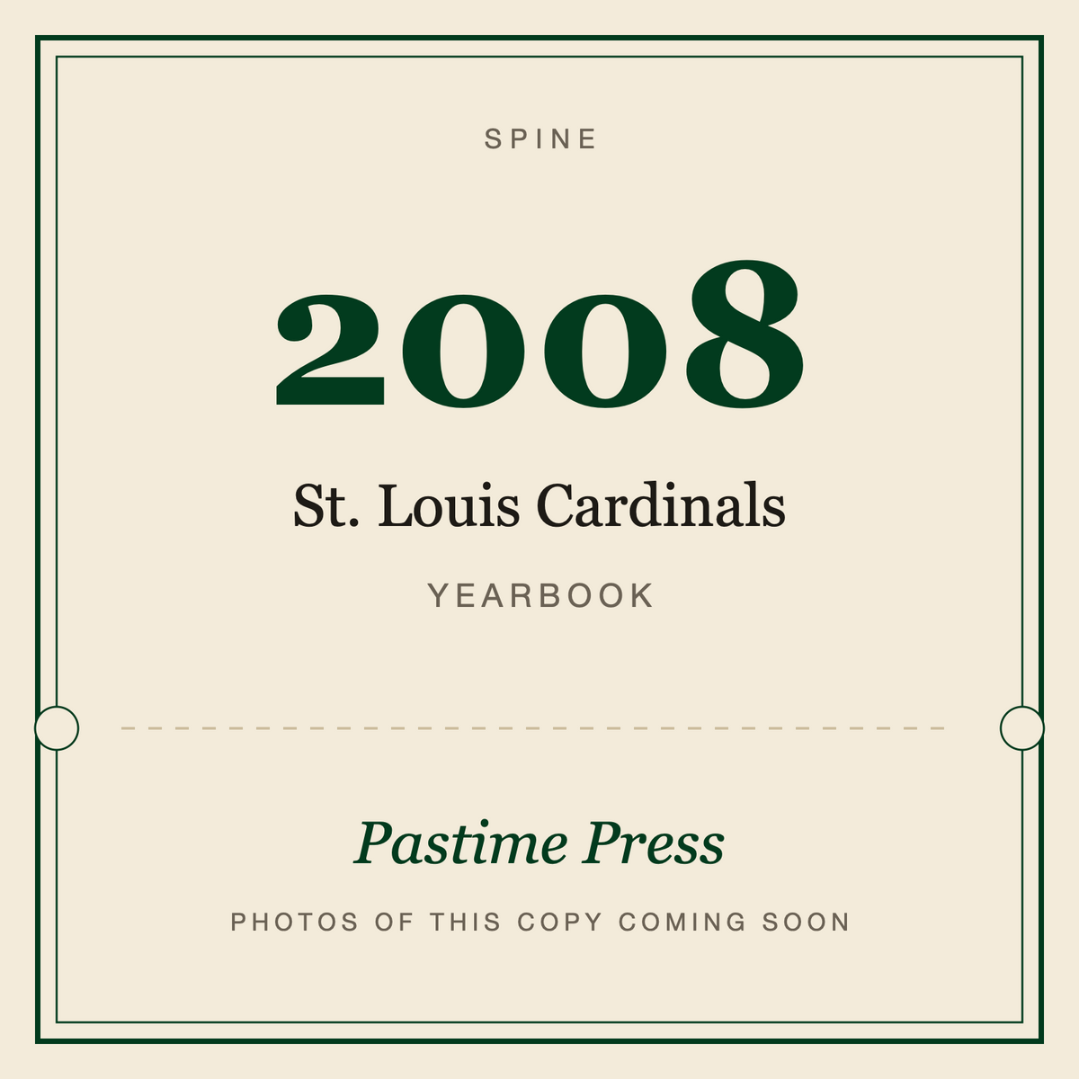 2008 St. Louis Cardinals Yearbook, spine