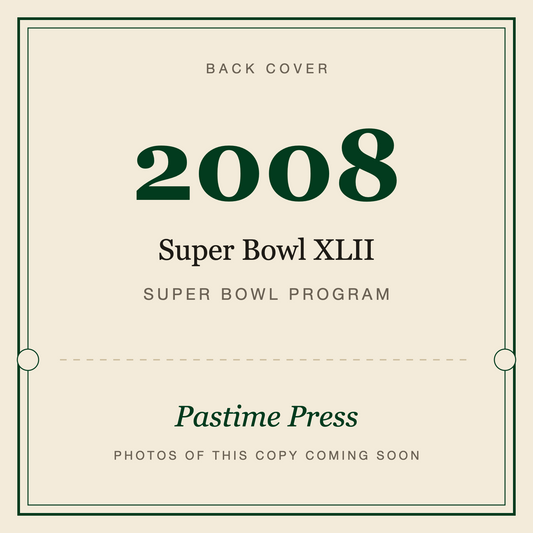 2008 Super Bowl XLII Program, back cover