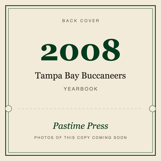 2008 Tampa Bay Buccaneers Yearbook, back cover