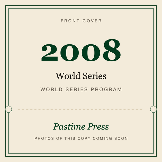 2008 World Series Program, front cover