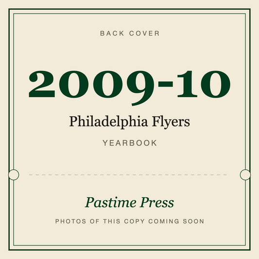 2009-10 Philadelphia Flyers Yearbook, back cover