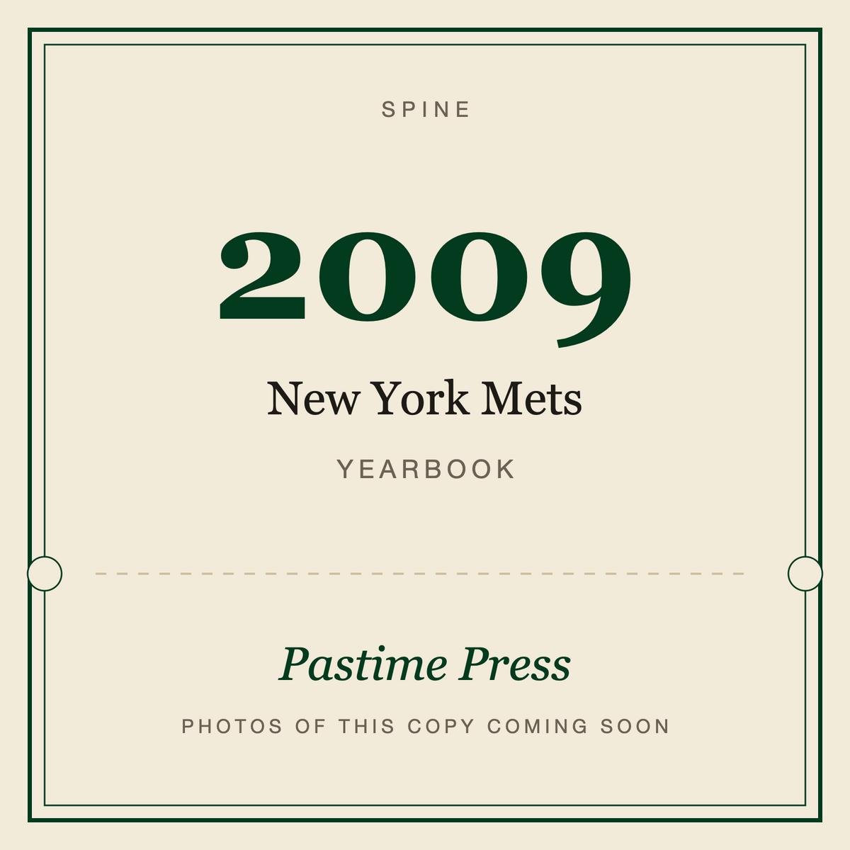 2009 New York Mets Yearbook, spine
