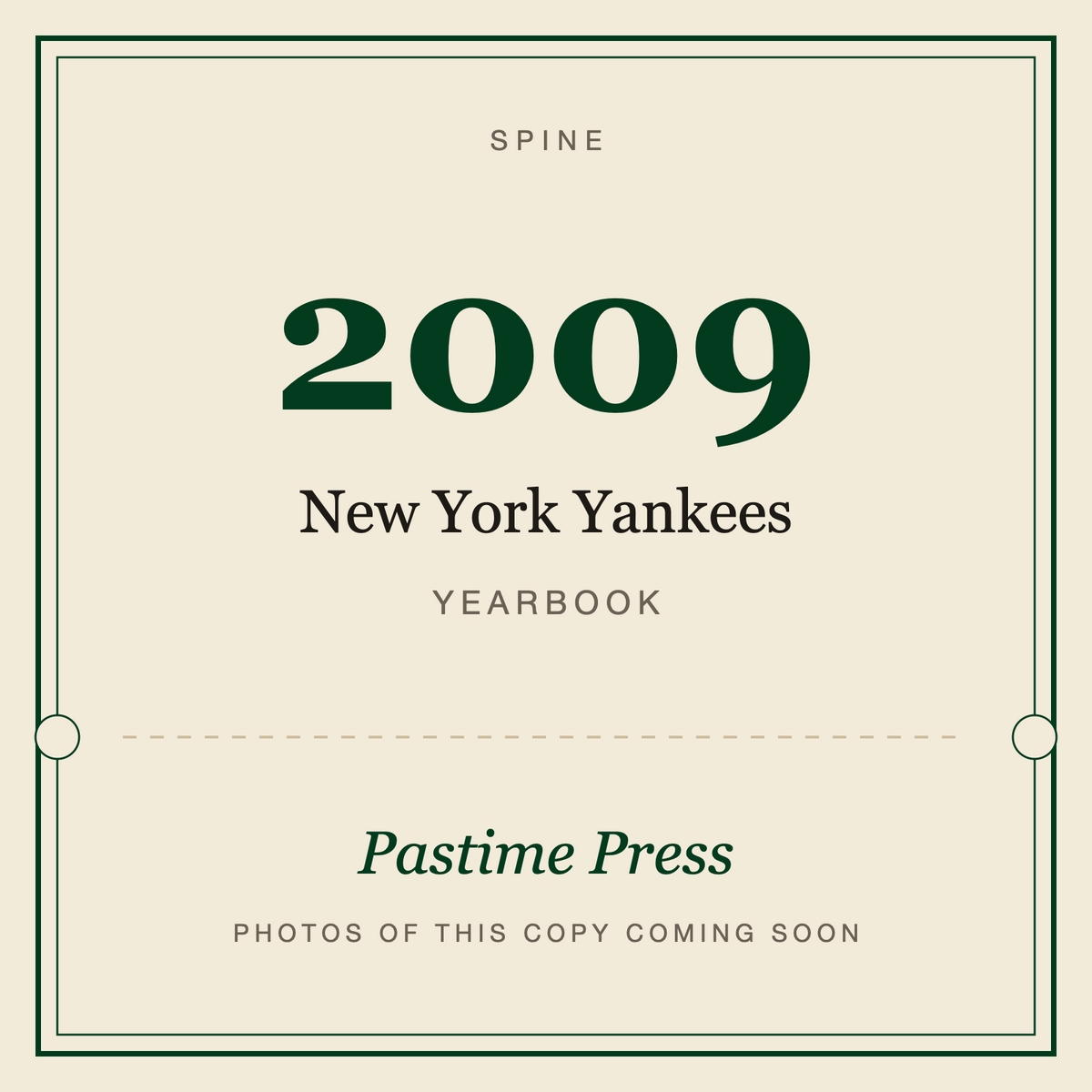 2009 New York Yankees Yearbook, spine