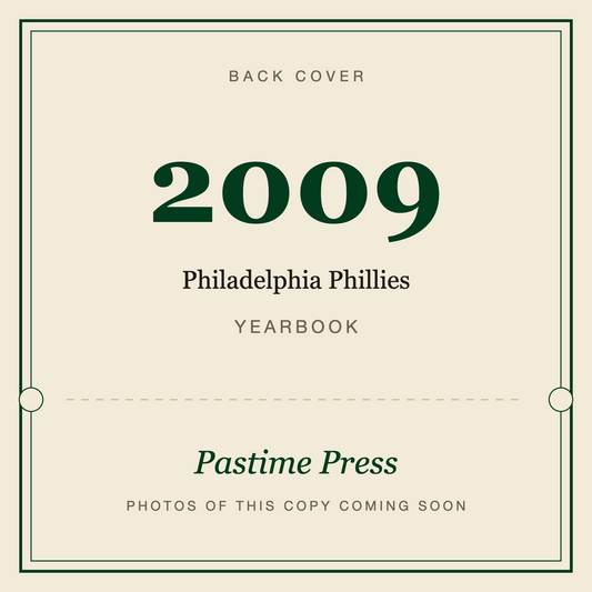 2009 Philadelphia Phillies Yearbook, back cover