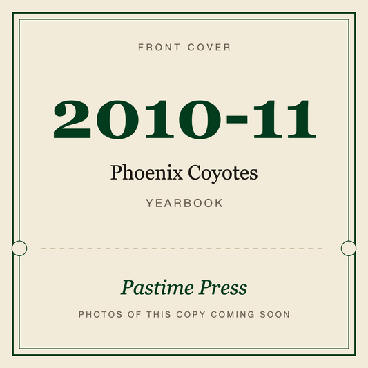 2010-11 Phoenix Coyotes Yearbook, front cover