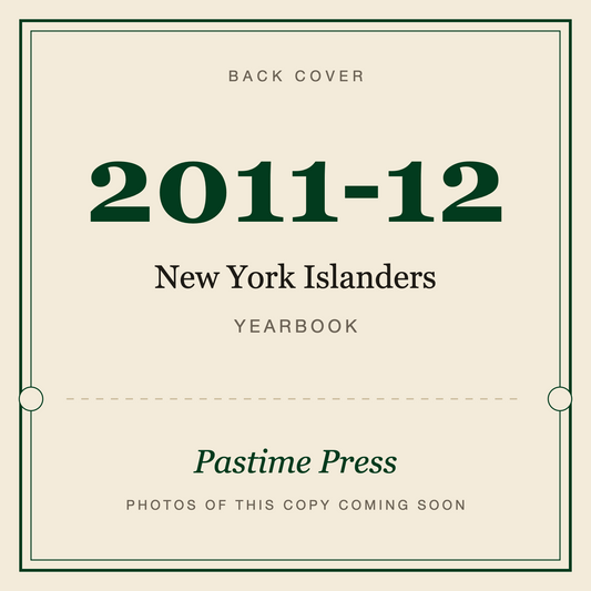 2011-12 New York Islanders Yearbook, back cover