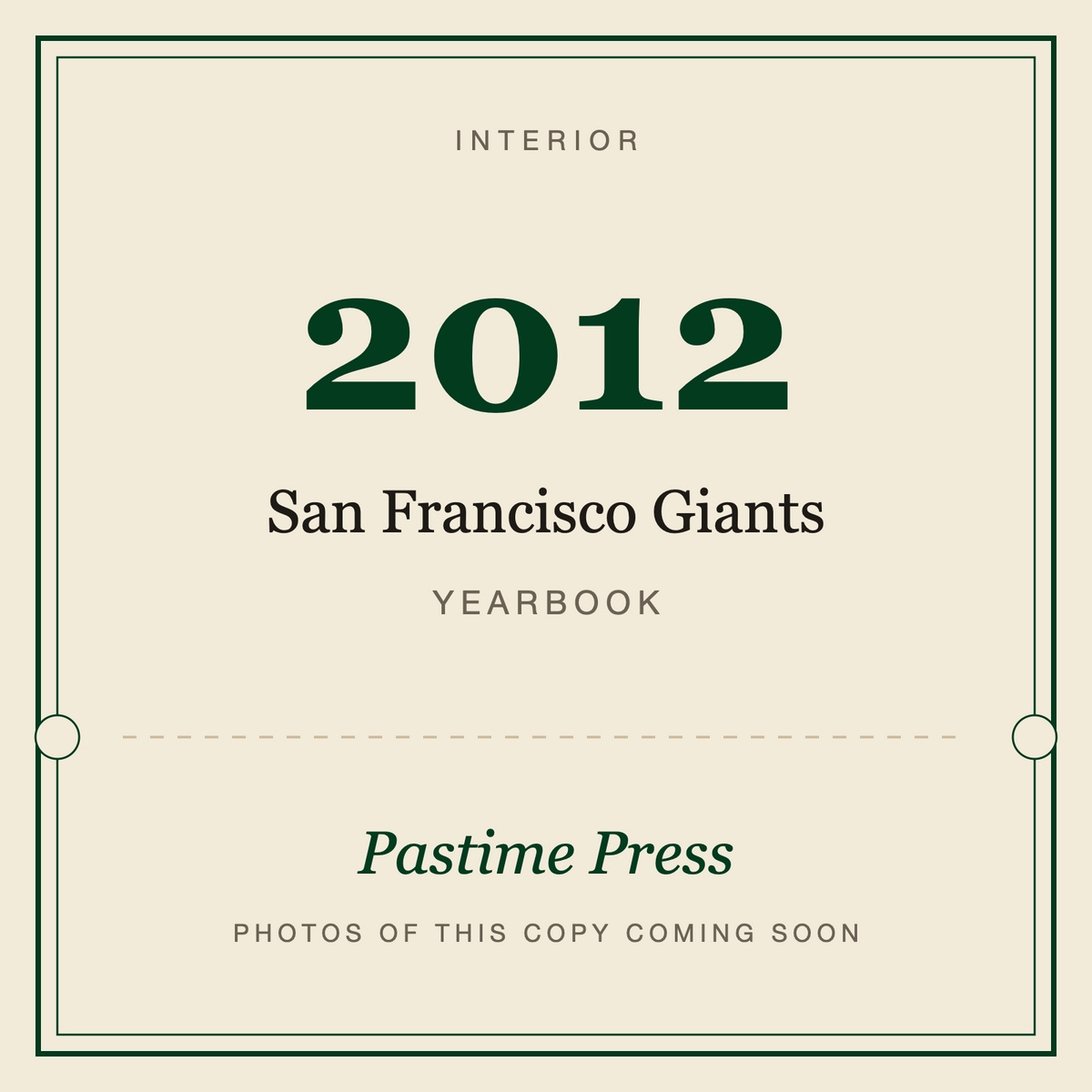 2012 San Francisco Giants Yearbook, interior