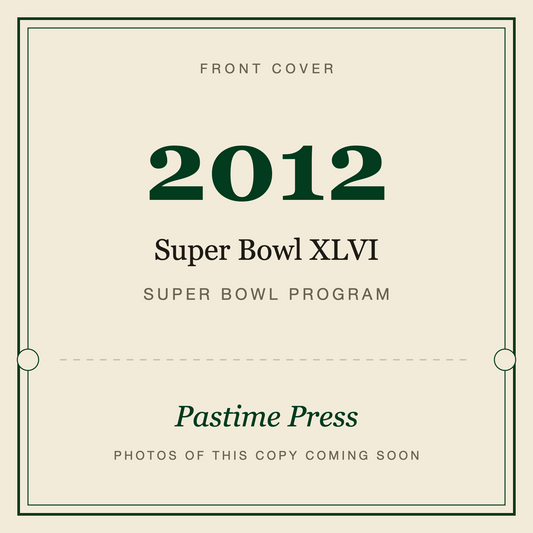 2012 Super Bowl XLVI Program, front cover