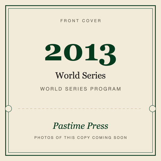 2013 World Series Program, front cover