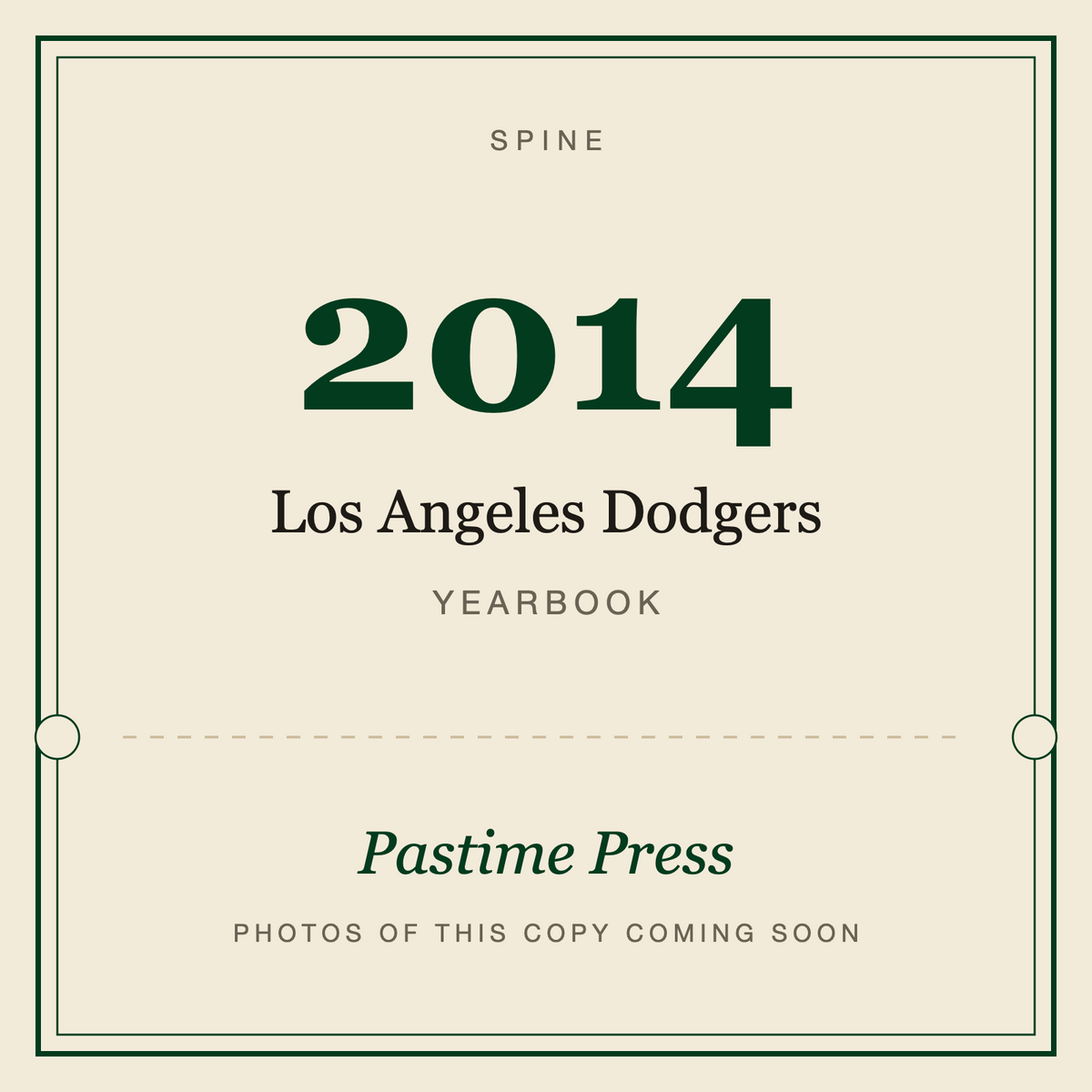 2014 Los Angeles Dodgers Yearbook, spine